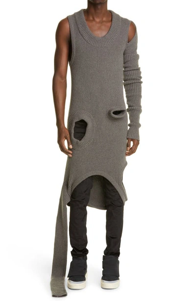 Rick Owens Banana Rib Cashmere & Wool Sweater In Dust | ModeSens