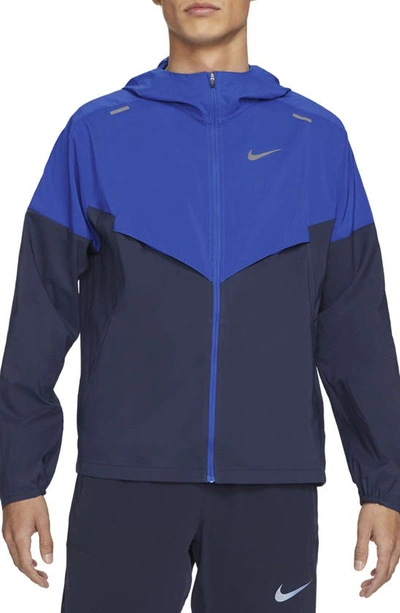 Shop Nike Windrunner Running Jacket In Game Royal/ Obsidian