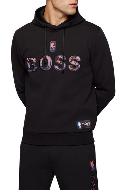 Shop Hugo Boss X Nba Wbounce Logo Hoodie In Black