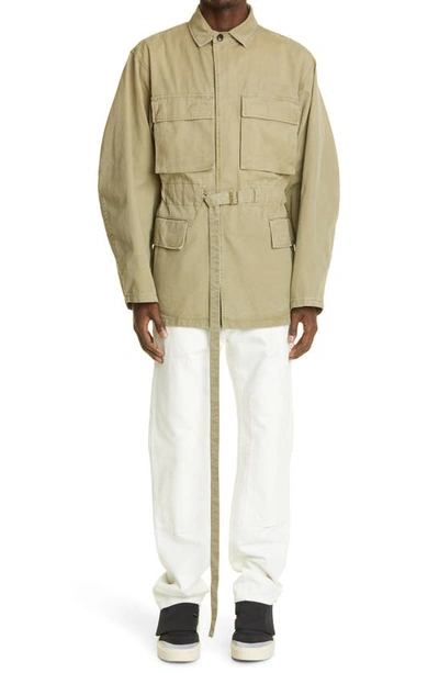 Shop Fear Of God Parachute Belted Canvas Jacket In Army