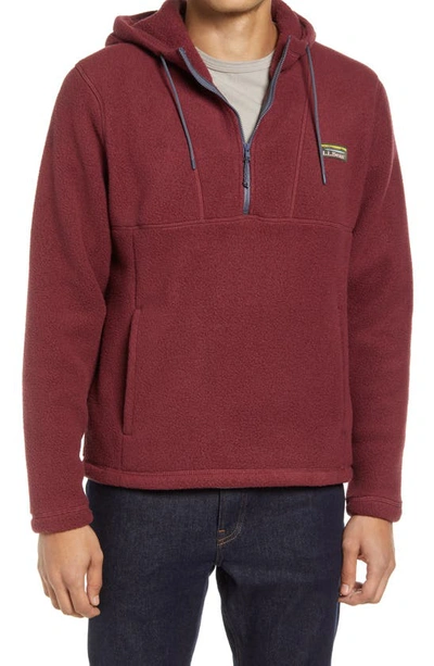 L.l.bean Katahdin Half-zip Fleece Hoodie In Burgundy | ModeSens