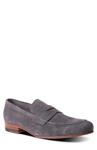 Shop Gordon Rush Cartwright Penny Loafer In Grey Suede