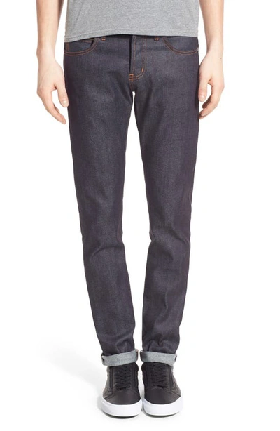 Shop Naked And Famous Super Guy Skinny Tapered Fit Selvedge Jeans In 11oz Stretch