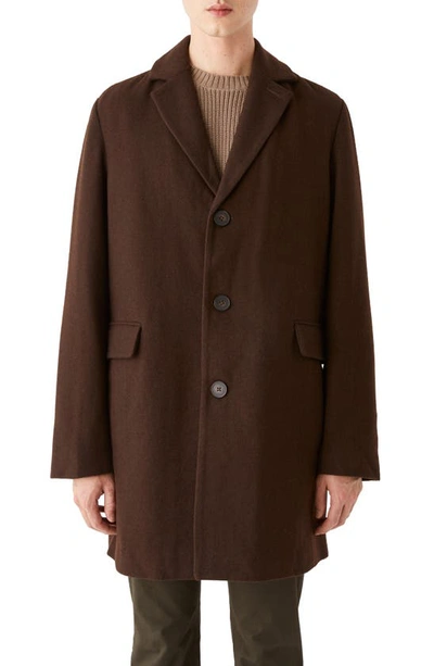 Shop Frank + Oak Lawrence Wool Blend Topcoat In Demitasse