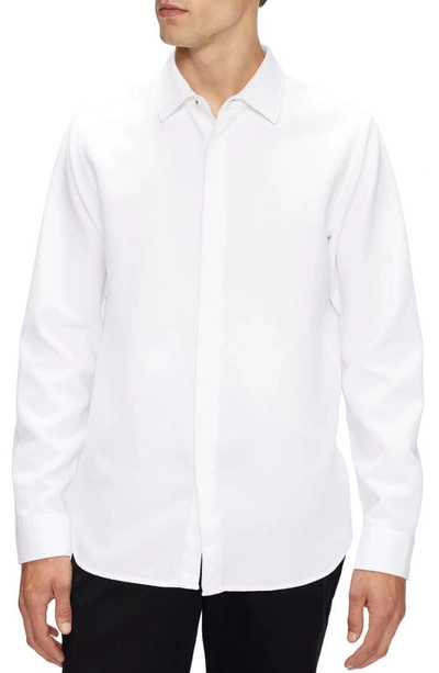 Shop Ted Baker Topmark Textured Button-up Shirt In White