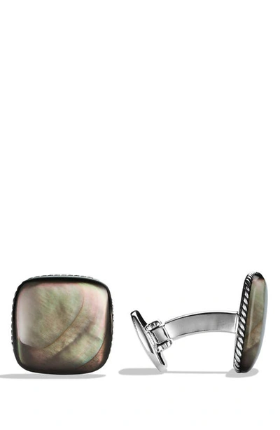 Shop David Yurman Streamline® Cuff Links With Black Mother-of-pearl In Black Mother Of Pearl