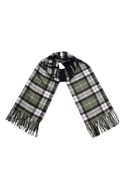 Shop Allsaints Max Check Wool Scarf In Green Multi