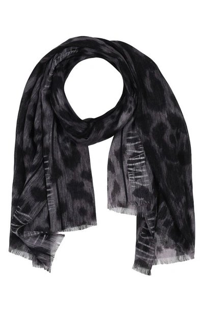 Shop Allsaints Trossachs Oblong Wool Scarf In Grey