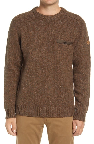 Shop Fjall Raven Lada Wool Blend Sweater In Bogwood Brown