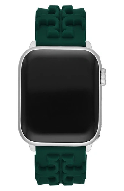 Tory Burch Silicone Apple Watch® Band, 38mm/40mm In Green | ModeSens