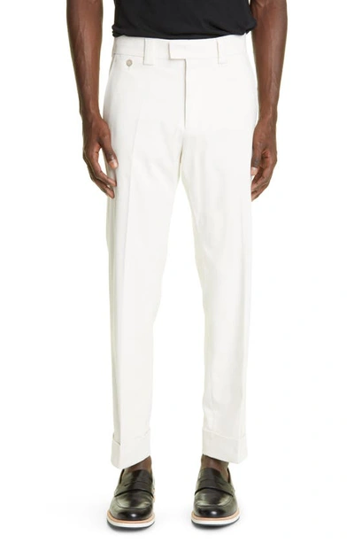 Shop Agnona Slim Tailored Pants In Ivory