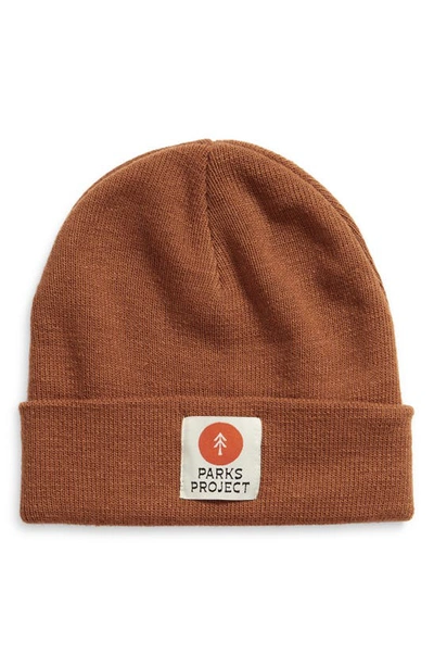 Shop Parks Project Trail Crew Solid Beanie In Brown