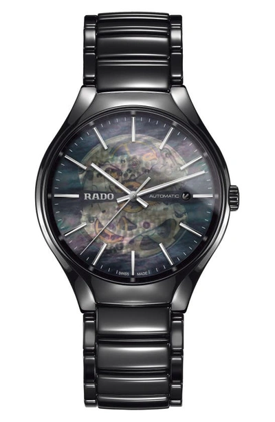 Shop Rado True Automatic Open Heart Ceramic Watch, 40mm In Grey