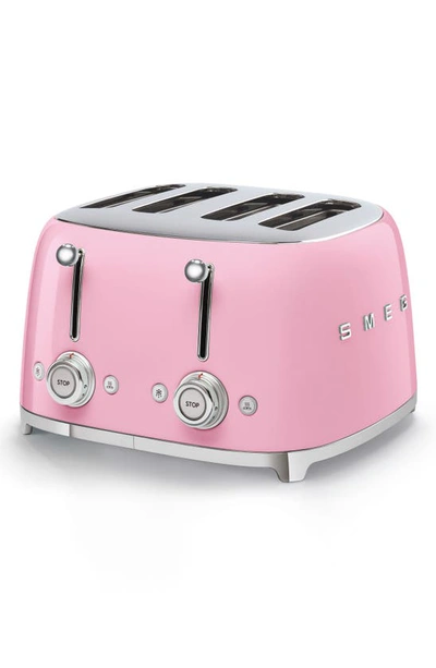 Shop Smeg '50s Retro Style 4-slice Toaster In Pink