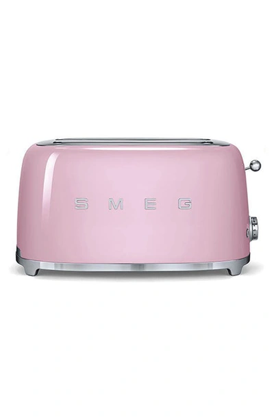 Shop Smeg 50s Retro Style Four-slice Toaster In Pink