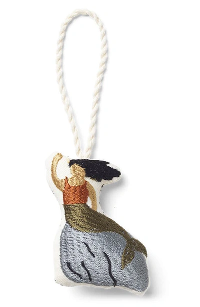 Shop Ferm Living Copenhagen Embroidered Mermaid Ornament In Multi