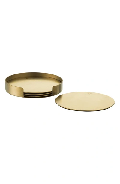 Shop Orrefors Peak Set Of 4 Coasters In Gold