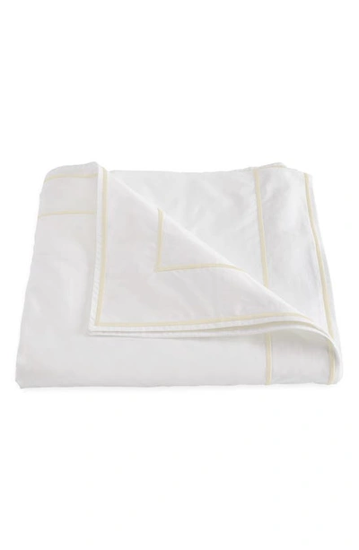 Shop Matouk Ansonia Cotton Percale Duvet Cover In White/ Ivory