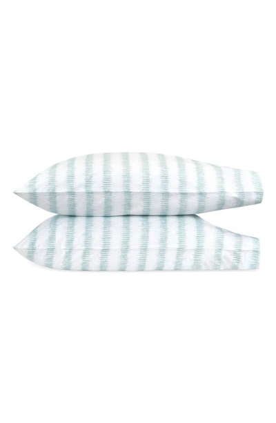 Matouk Attleboro Stripe Print 500 Thread Count Cotton Pillowcases In Pool
