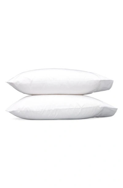 Shop Matouk Set Of 2 Ansonia 500 Thread Count Cotton Percale Pillowcases In White/ White