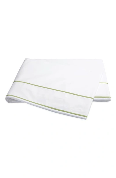 Shop Matouk Ansonia 500 Thread Count Flat Sheet In White/ Leaf