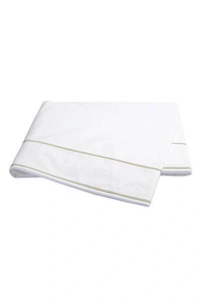 Shop Matouk Ansonia 500 Thread Count Flat Sheet In White/ Almond
