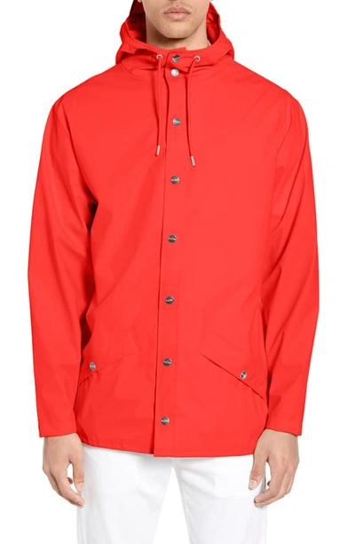 Shop Rains Lightweight Hooded Rain Jacket In Orange