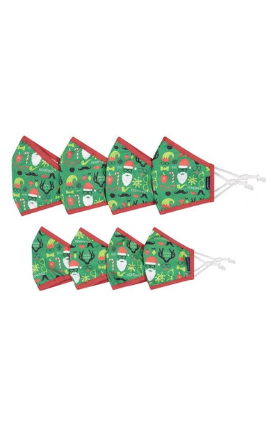 Shop Andy & Evan Assorted 8-pack Family Face Masks In Holiday Santa