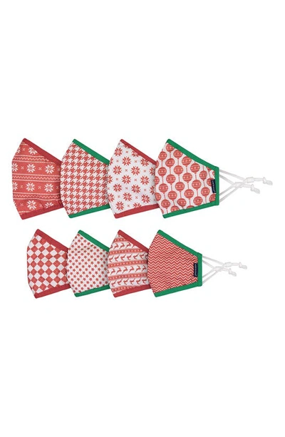 Shop Andy & Evan Assorted 8-pack Family Face Masks In Holiday Snowflake