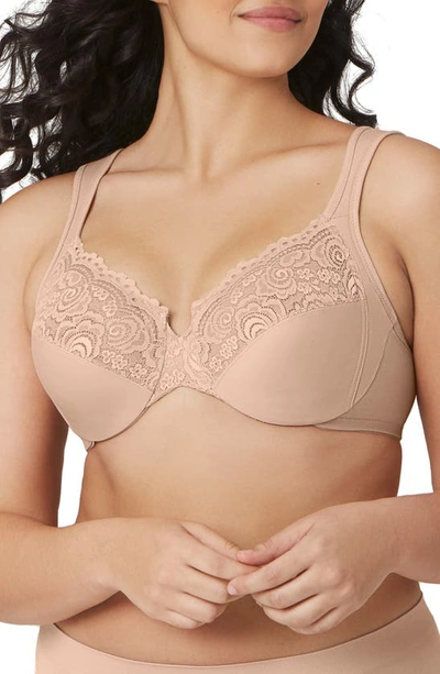 Shop Glamorise Wonderwire® Low Cut Lace Underwire Bra In Caf