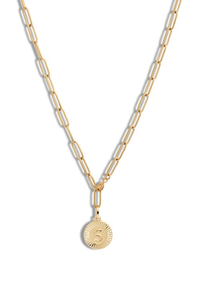 Shop Bracha Initial Medallion Y-necklace In Gold - S