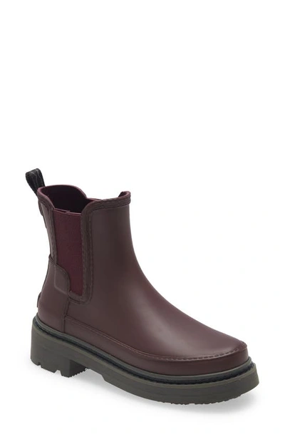 Shop Hunter Refined Stitch Waterproof Chelsea Boot In Chestnut Crust