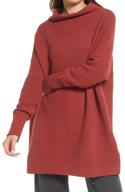 Shop Free People Ottoman Slouchy Tunic In Cherry Mahogany