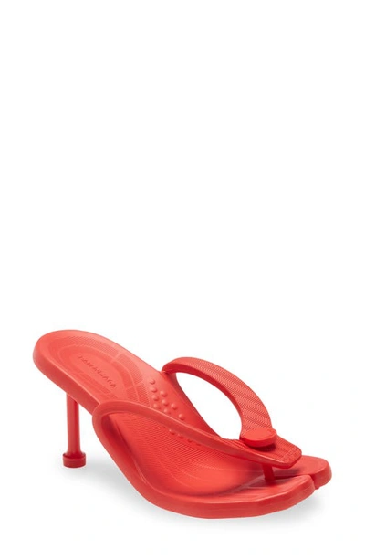 Shop Balenciaga Split Toe Flip Flop In Red