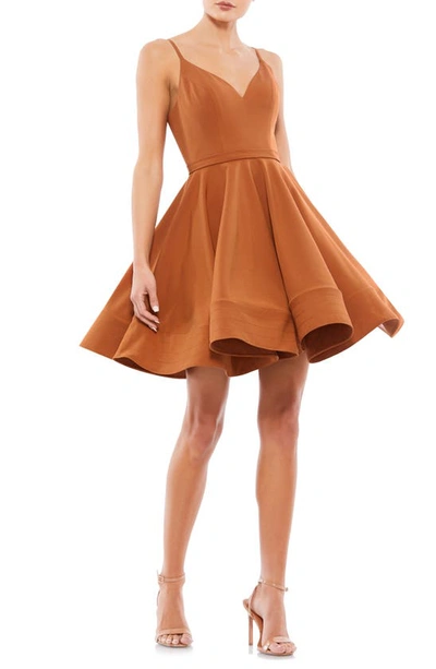 Shop Ieena For Mac Duggal Fit & Flare Cocktail Dress In Caramel