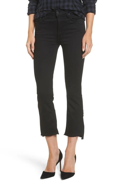 Mother The Insider Crop Distressed High-rise Flared Jeans In Not Guilty