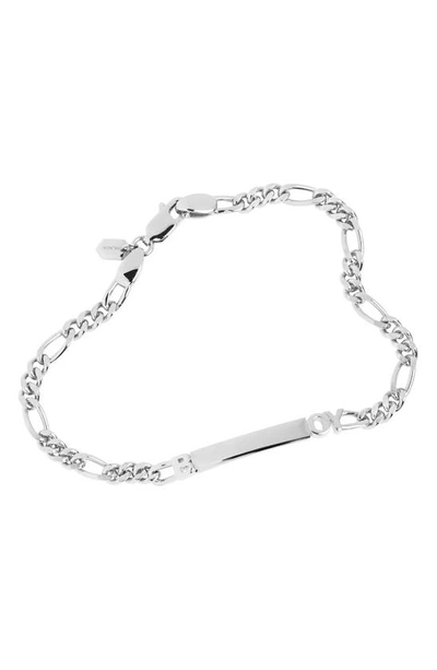 Shop Maria Black Metal Chain Boy Bracelet In Silver Hp