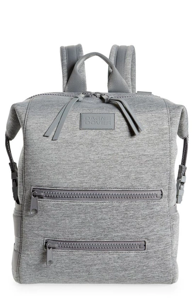 Shop Dagne Dover Indi Large Water Resistant Scuba Knit Diaper Backpack In Heather Grey