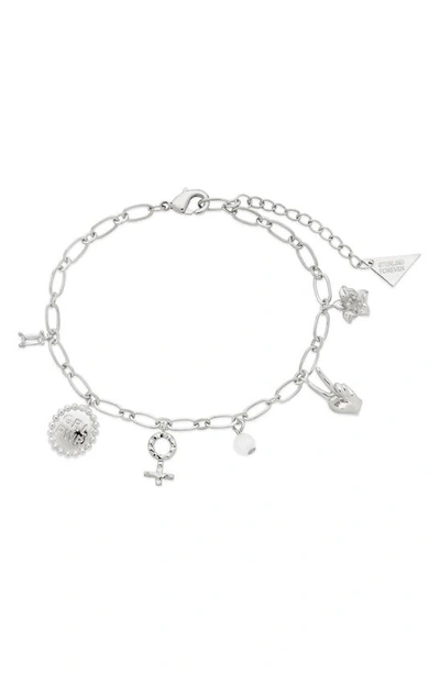 Shop Sterling Forever Louisa Charm Bracelet In Silver