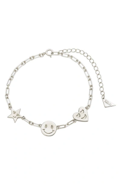 Shop Sterling Forever Mixed Emotions Charm Bracelet In Silver