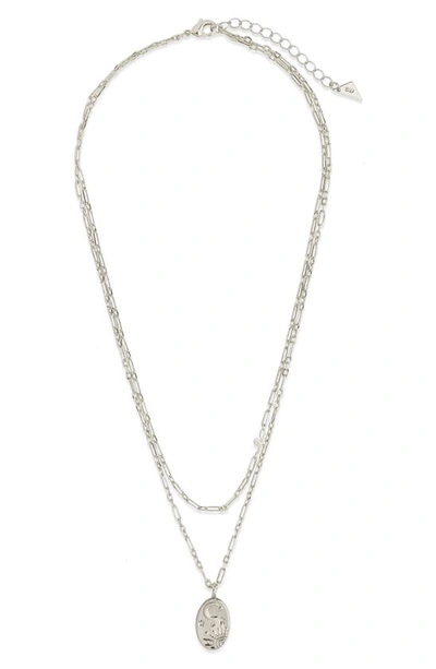 Shop Sterling Forever Luna Layered Pendant Necklace In Silver