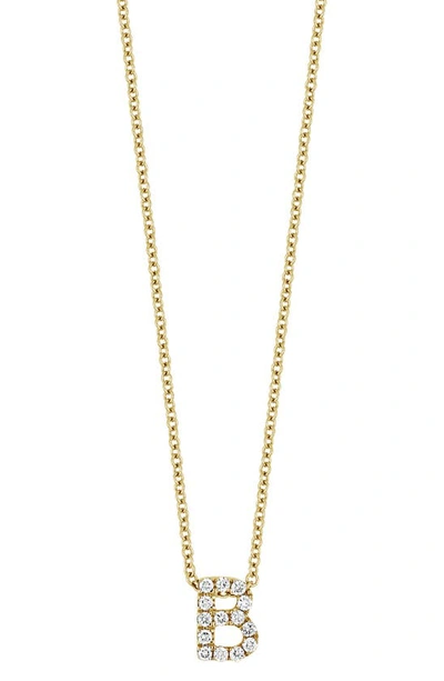 Shop Bony Levy 18k Gold Pavé Diamond Initial Pendant Necklace In Yellow Gold - B