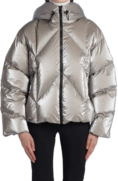 Shop Moncler Frele 750 Fill Power Down Hooded Puffer Jacket In Grey