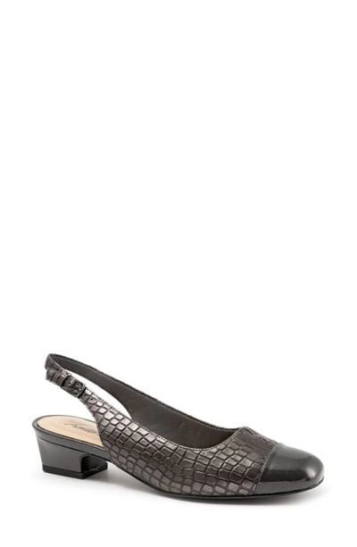 Shop Trotters 'dea' Slingback In Pewter Leather