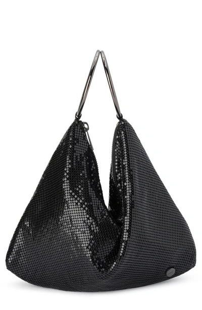 Shop Olga Berg Shar Mesh Convertible Bag In Black