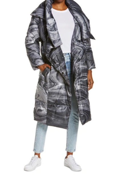 Ugg Catherina Padded Coat In Black And Marble | ModeSens