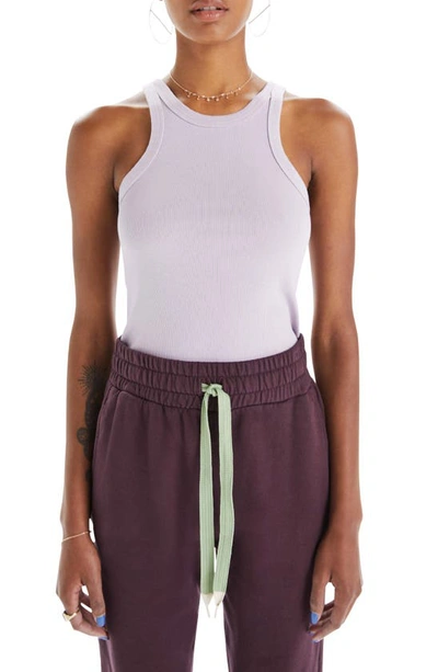 Shop Mother The Chin Ups Stretch Cotton Tank In Iris