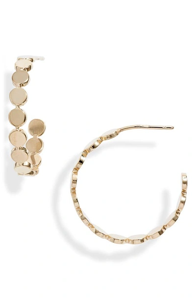 Shop Jennifer Zeuner Small Margaux Hoop Earrings In Yellow Vermeil