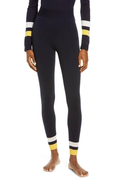 Sweaty Betty Merino Wool Blend Leggings In Navy Blue ModeSens