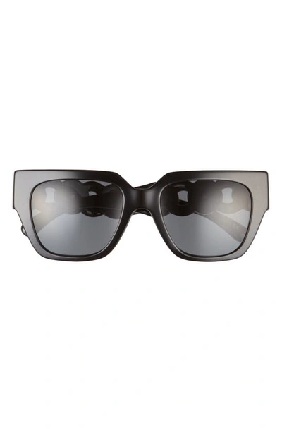 Shop Versace 53mm Square Sunglasses In Black/ Dark Grey